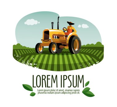 Traktör vektör logo tasarım şablonu. hasat veya grubu simgesi.