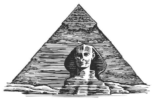 Egitto modello di design del logo vettoriale. Piramide egiziana o icona della Sfinge . — Vettoriale Stock