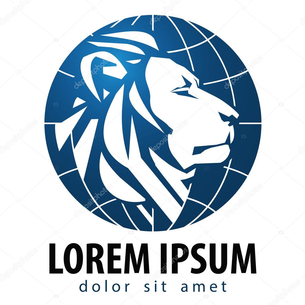 Abstract lion on a white background. vector illustration