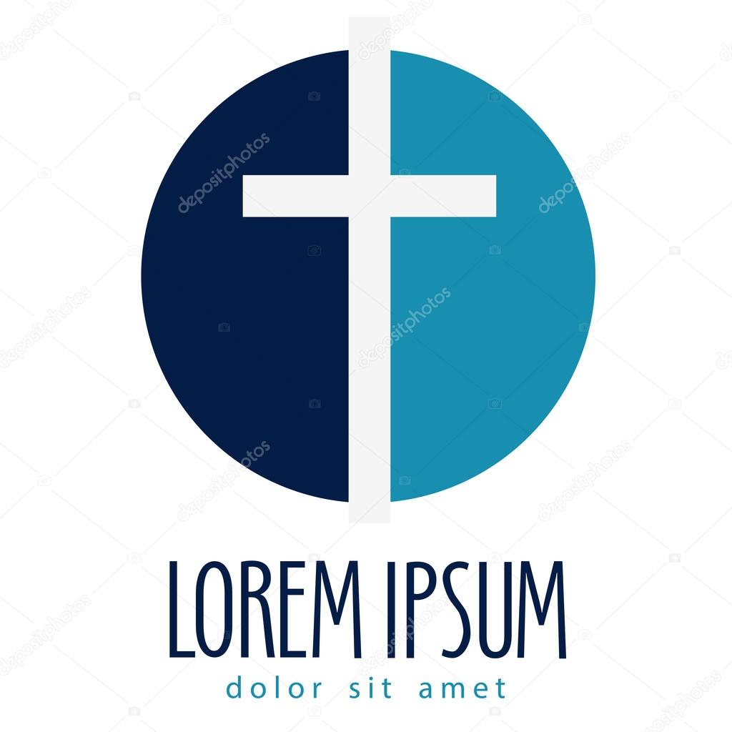 religion vector logo design template. crucifixion or Church icon.