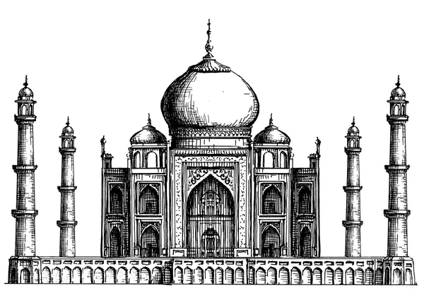 В Индии. Тадж-Махал на белом фоне. sketch — стоковое фото