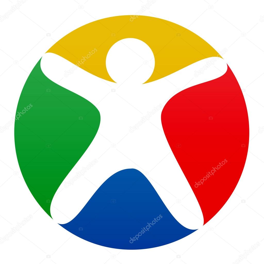 People in the circle on a white background.
