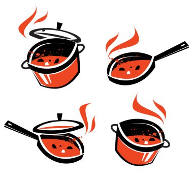 mutfak eşyaları logo tasarım şablonu vektör. yemek pişirmek ya da gıda simgesi.