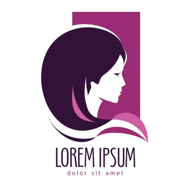 Güzellik Salonu logo tasarım şablonu. Kuaför Salonu veya makyaj simgesi.