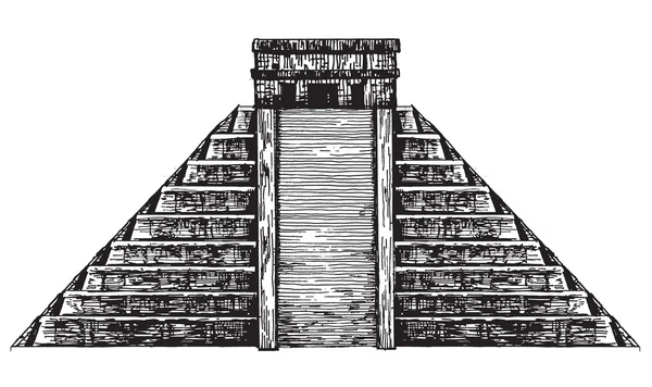 멕시코 벡터 로고 디자인 서식 파일입니다. 멕시코 피라미드 또는 역사적인 건축 아이콘. — 스톡 벡터