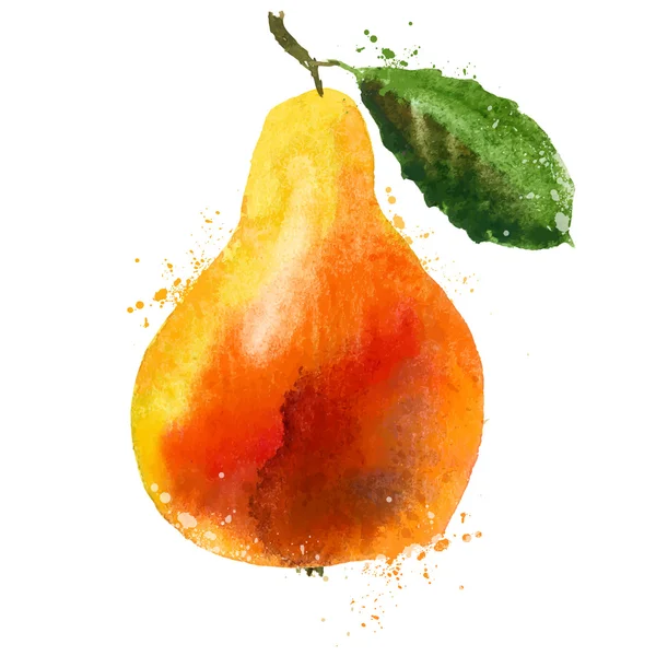 Plantilla de diseño del logotipo de pera. icono de fruta o comida . — Vector de stock