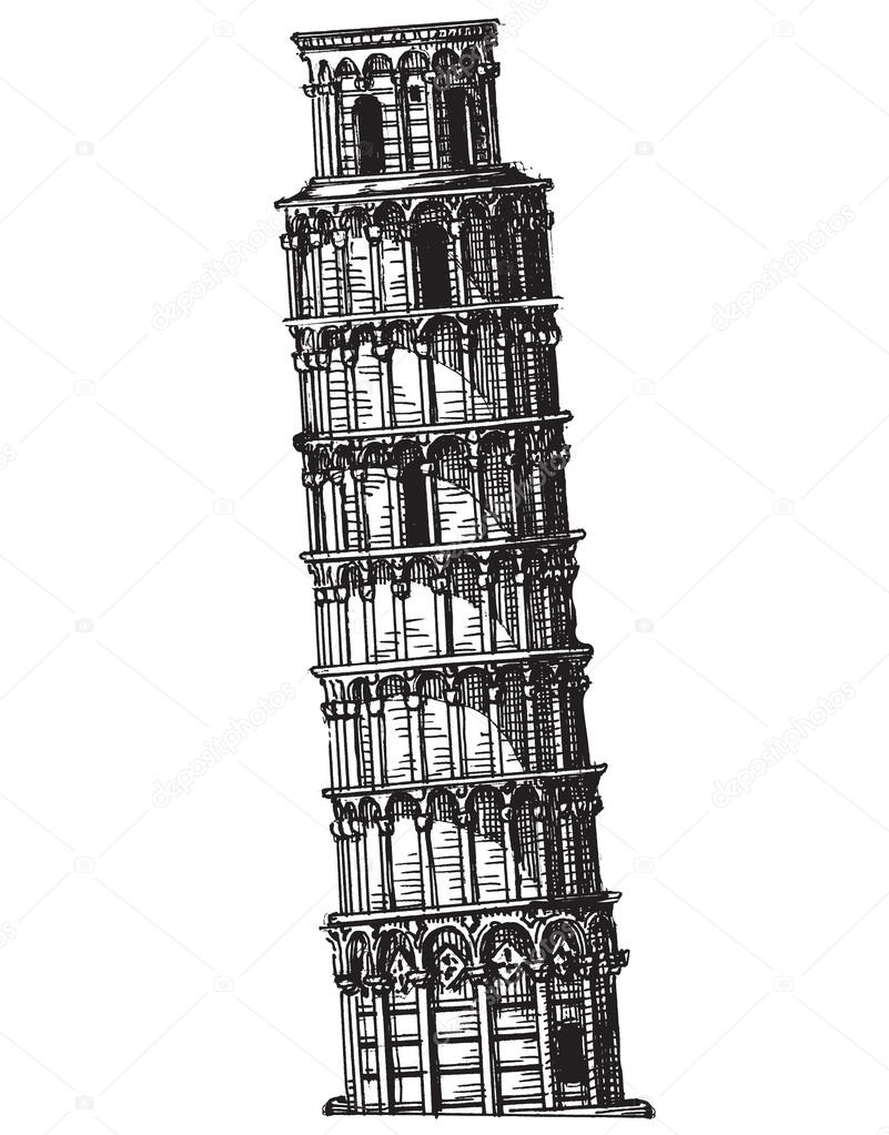 Italy vector logo design template. leaning tower of Pisa or Tower icon.