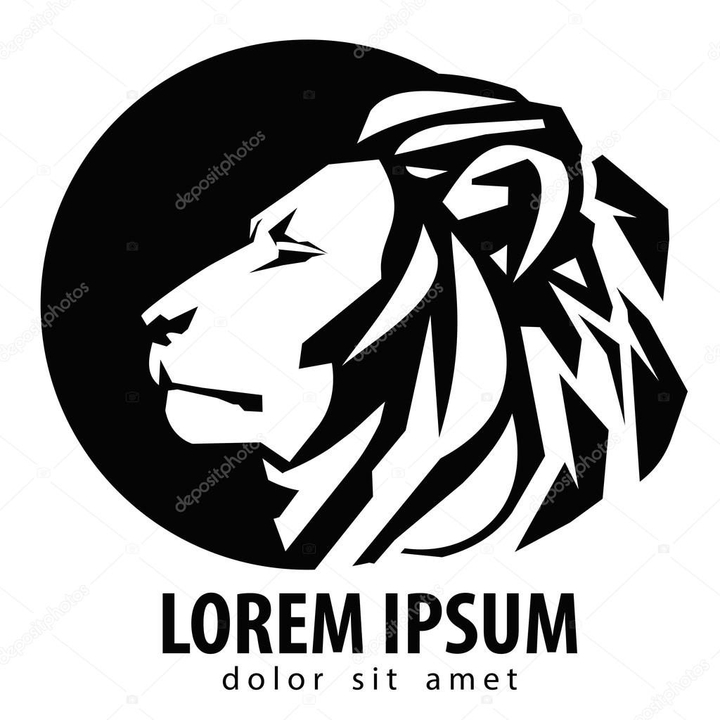 Lion head on a white background. vector illustration
