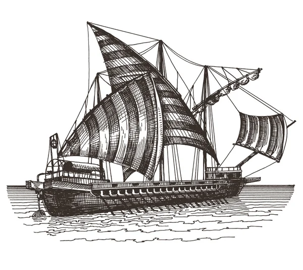 Ship on a white background. sketch — Stock Photo, Image