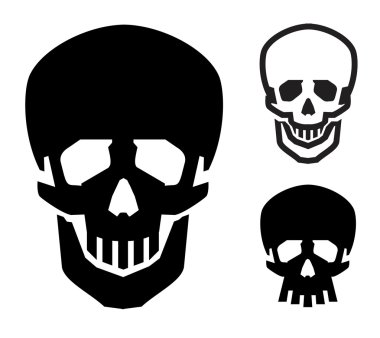 Kafatası vektör logo tasarım şablonu. Jolly Roger veya zombi simgesi.