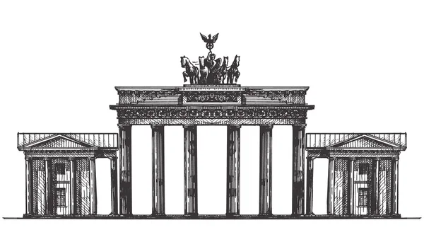 Alemania vector logotipo diseño plantilla. icono de monumento o arquitectura . — Vector de stock