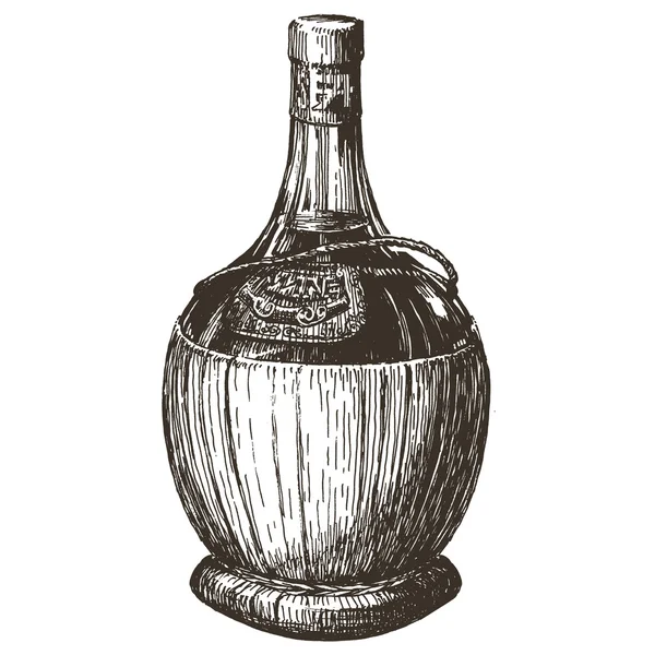 Botella de vino vector logotipo diseño plantilla. bebida alcohólica o icono de la vinificación . — Archivo Imágenes Vectoriales