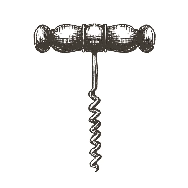 Wine corkscrew vector logo design template. cork or object icon. — Stock Vector