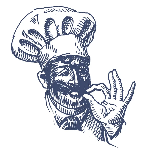 Plantilla de diseño del logotipo del vector Merry Cook. icono de cocina o restaurante . — Archivo Imágenes Vectoriales