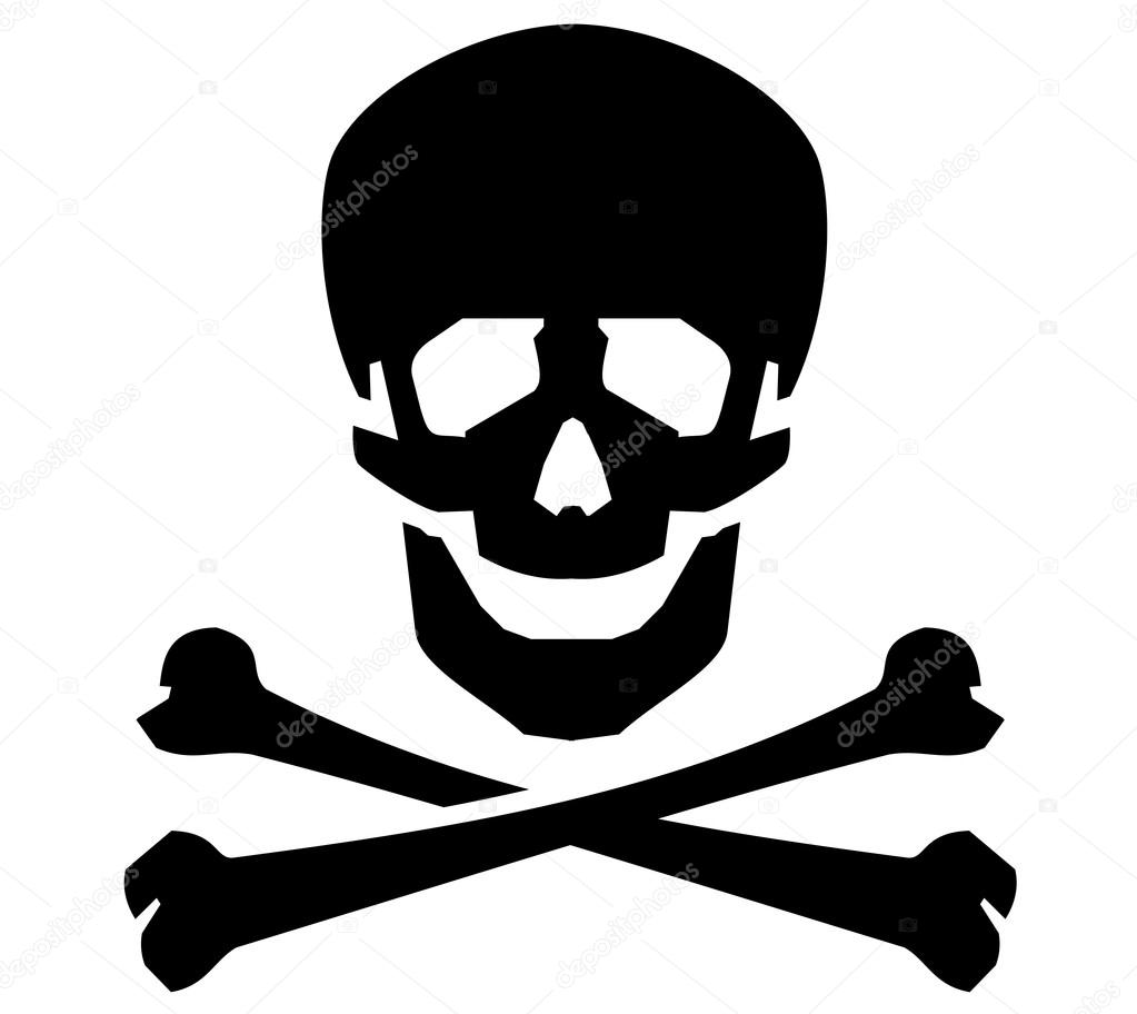 Jolly Roger vector logo design template. human skull or radiation icon.