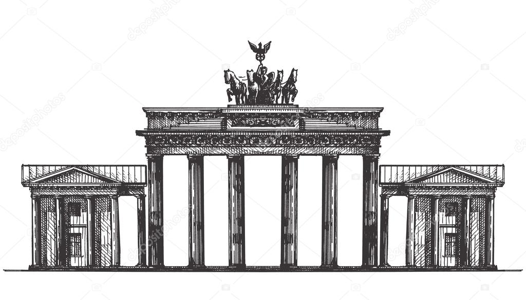 Germany vector logo design template. monument or architecture icon.