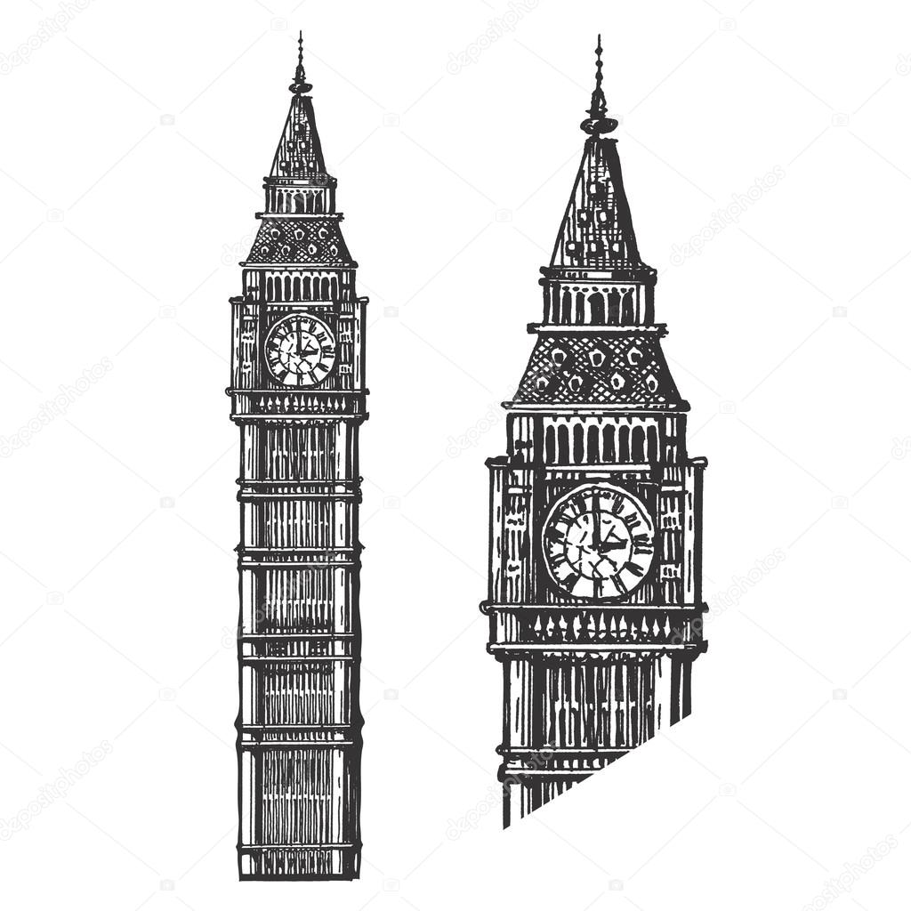 Big Ben vector logo design template. England or London icon.