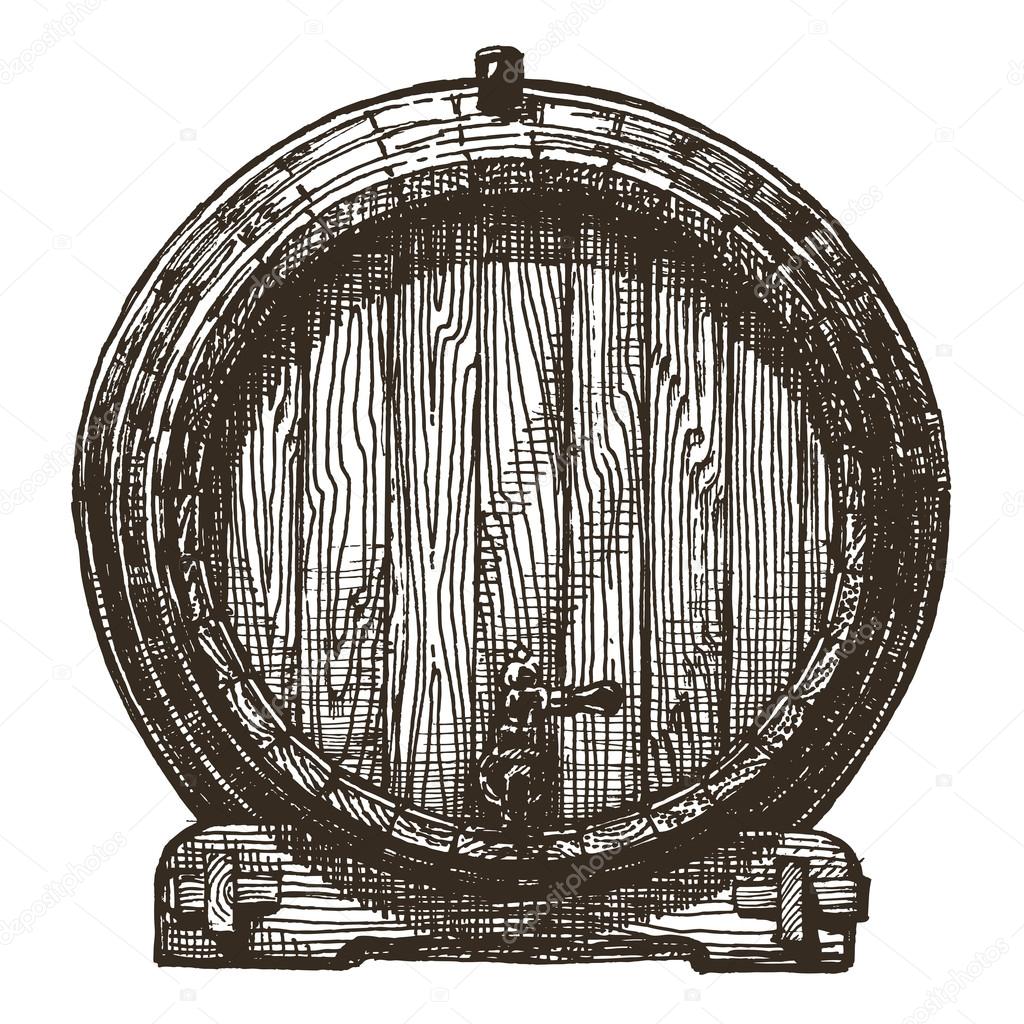 oak barrel vector logo design template. beer or wine icon.