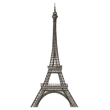 Eyfel Kulesi vektör logo tasarım şablonu. Paris / Fransa simgesini.