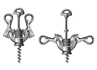 tirbuşon metal vektör logo tasarım şablonu. şarap yapımı veya şarap simgesi.