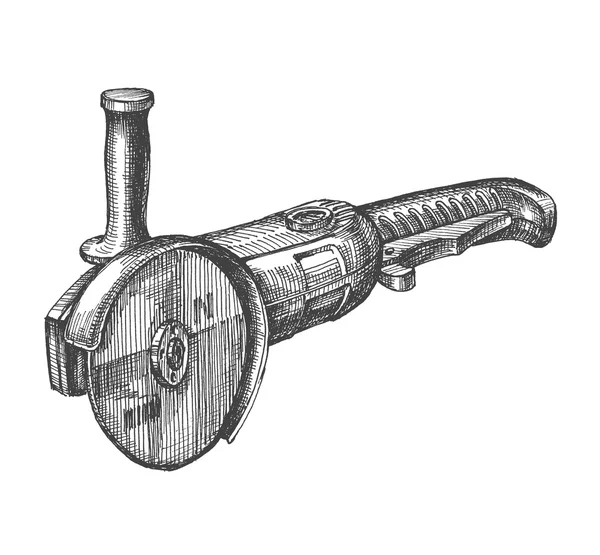 Шаблон векторного логотипа инструмента. шлифовальный станок или иконка столярного оборудования . — стоковый вектор