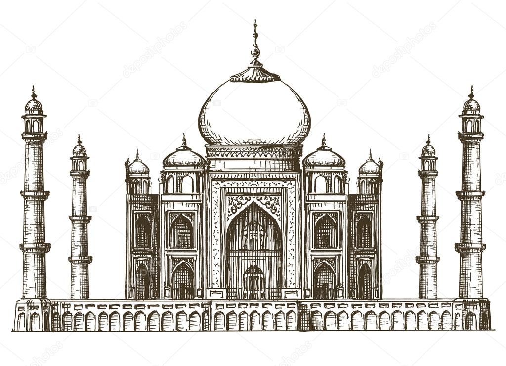 Taj Mahal vector logo design template. India or travel icon.