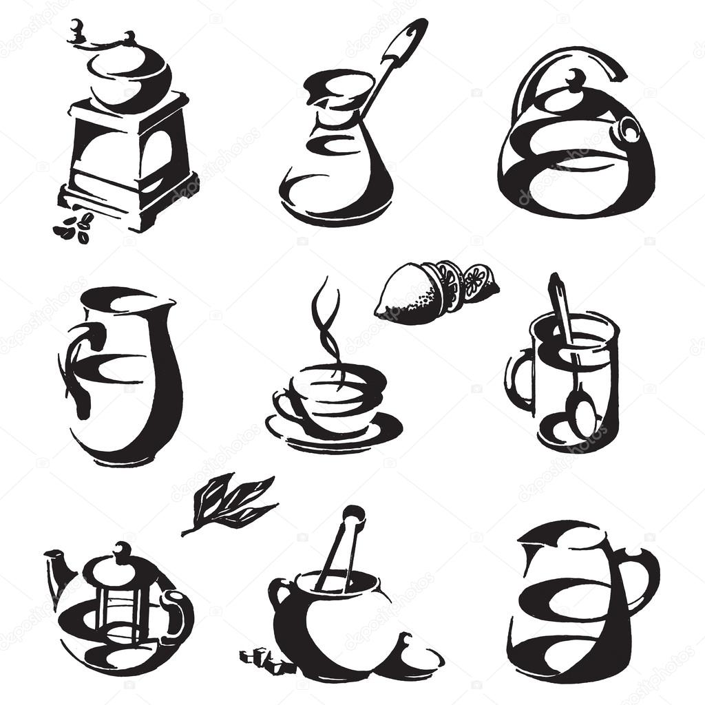 coffee and tea vector logo design template. cup or drink icon.