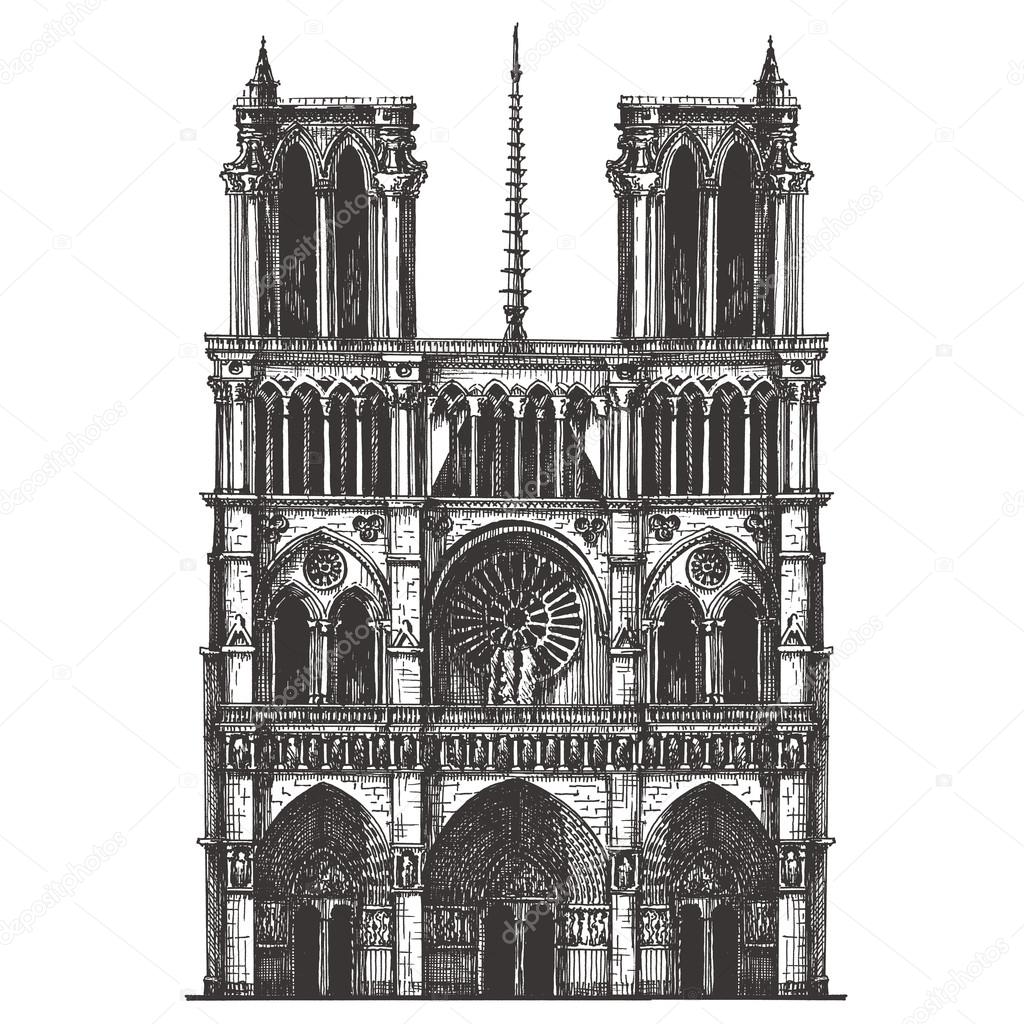 Architecture of France on a white background. vector illustration