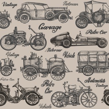 Vintage, retro otomobil. Arka plan. afiş, poster