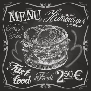 Hamburger, burger logo tasarım şablonu