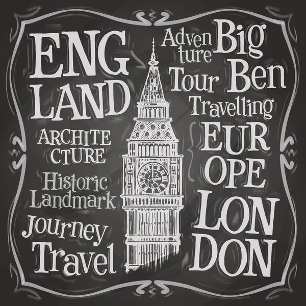 Londres, projeto do logotipo Big Ben —  Vetores de Stock