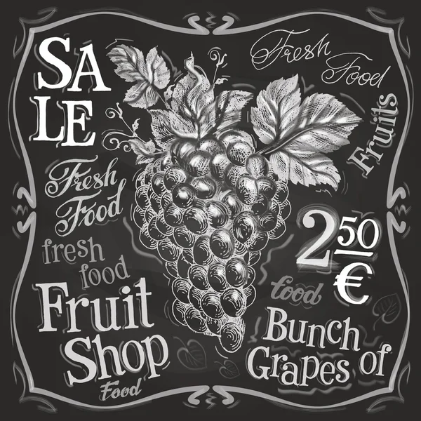 Grapes logo design template — Stock Vector