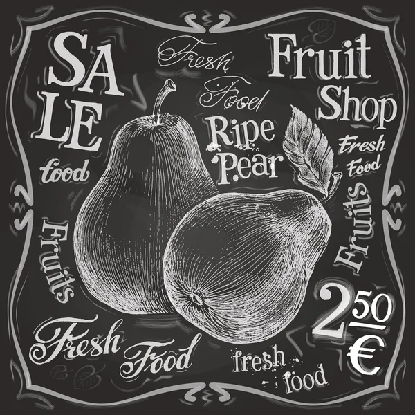 Ripe pear logo design template — Stock Vector