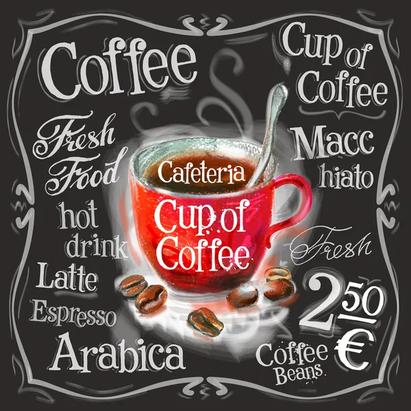 Coupe de café, design de logo expresso — Image vectorielle