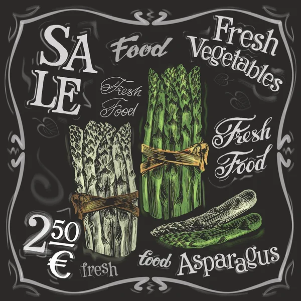 Templat desain logo asparagus masak - Stok Vektor