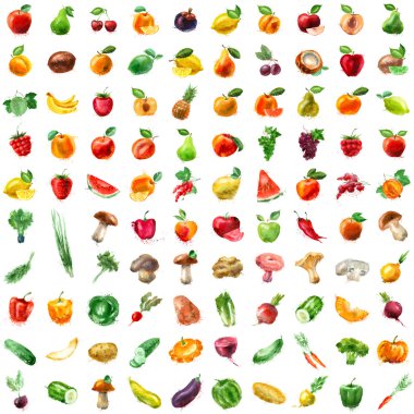meyve ve sebze Icon set