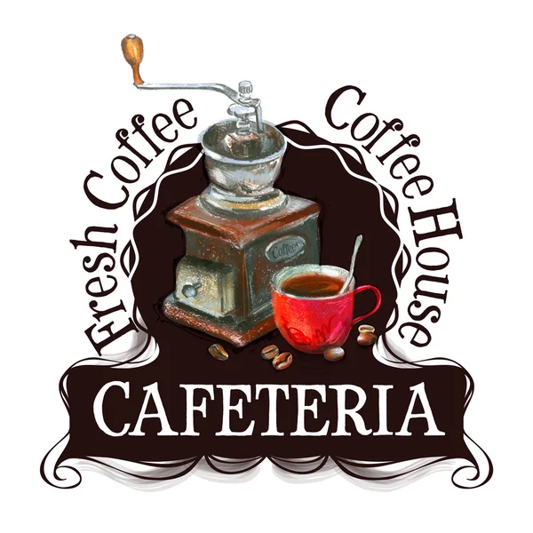 Cafetaria logo ontwerpsjabloon — Stockvector