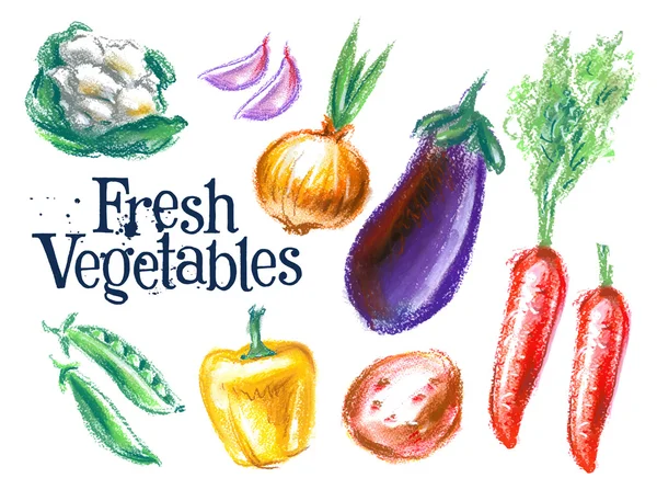 Fresh vegetables on white — Stock Vector