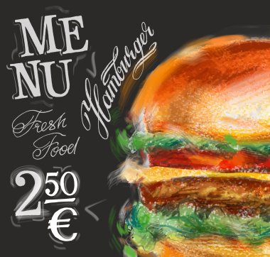 Hamburger, burger logo tasarım şablonu