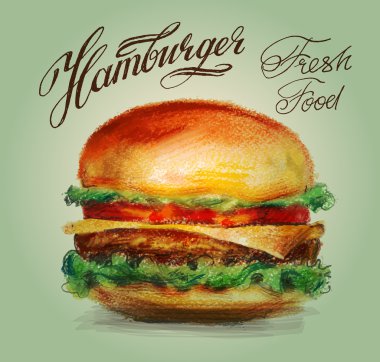 Hamburger, burger logo tasarım şablonu
