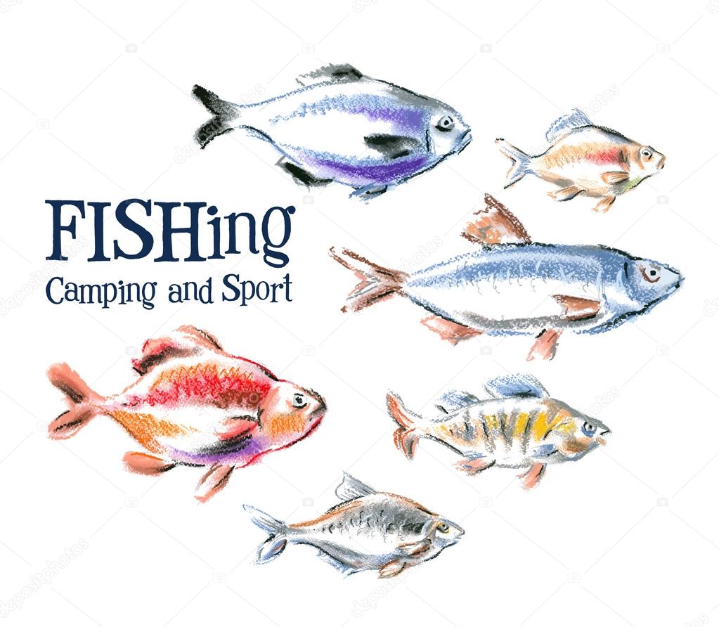 Fishing logo design template