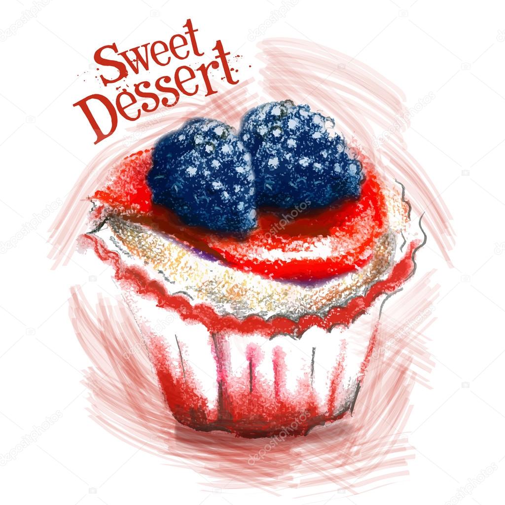 Sweet dessert logo design template Stock Vector Image by
