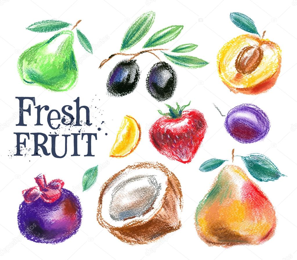 Fruit vector logo design template. Food or harvest icon. Fresh fruit on a white background. Vector illustration