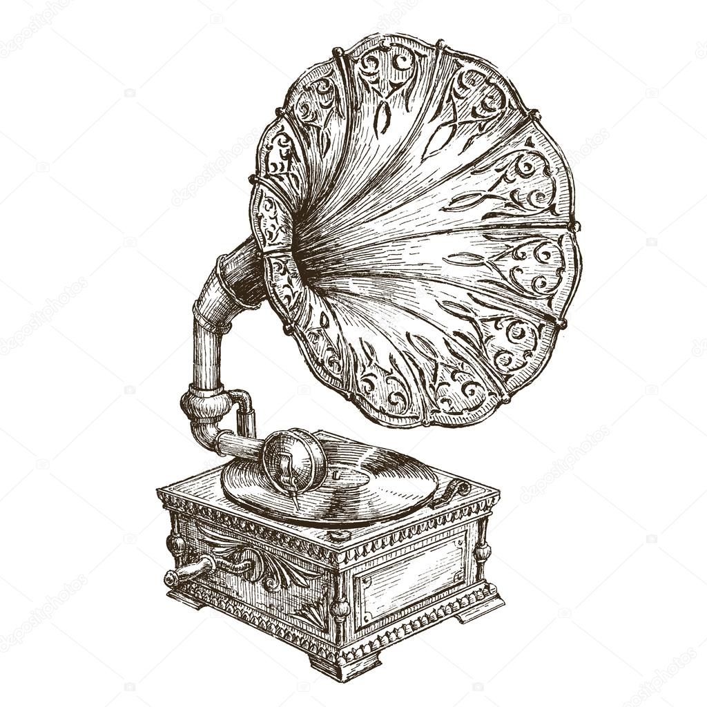 gramophone vector logo design template. music or vinyl record, nostalgia icon.