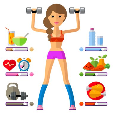Fitness vektör logo tasarım şablonu. Spor, atletizm veya sağlıklı yaşam simgesi.