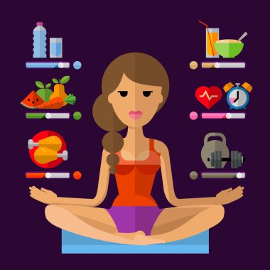 Yoga vektör logo tasarım şablonu. Spor, fitness veya meditasyon simgesi.