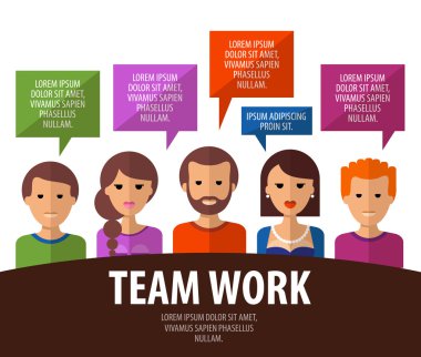 Teamwork vector logo design template. business, communication or people icon. clipart