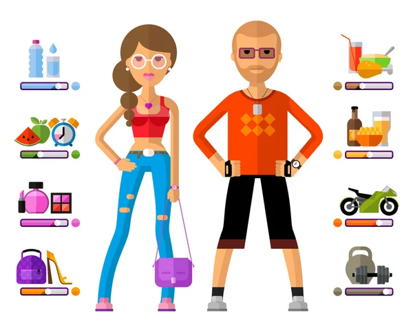 Man en vrouw vector logo ontwerpsjabloon. meisje, man of jonge mensen-pictogram. — Stockvector