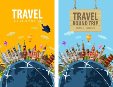 travel, journey, trip vector logo design template. vacation or countries of the world icon.