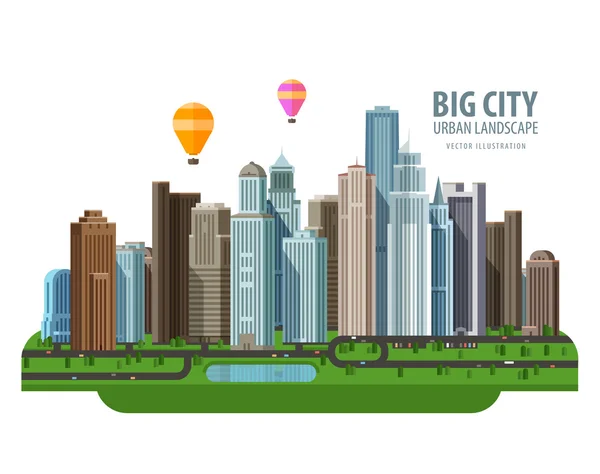 Big city vector logo design template. Construction, building or real estate icon. — Stock Vector